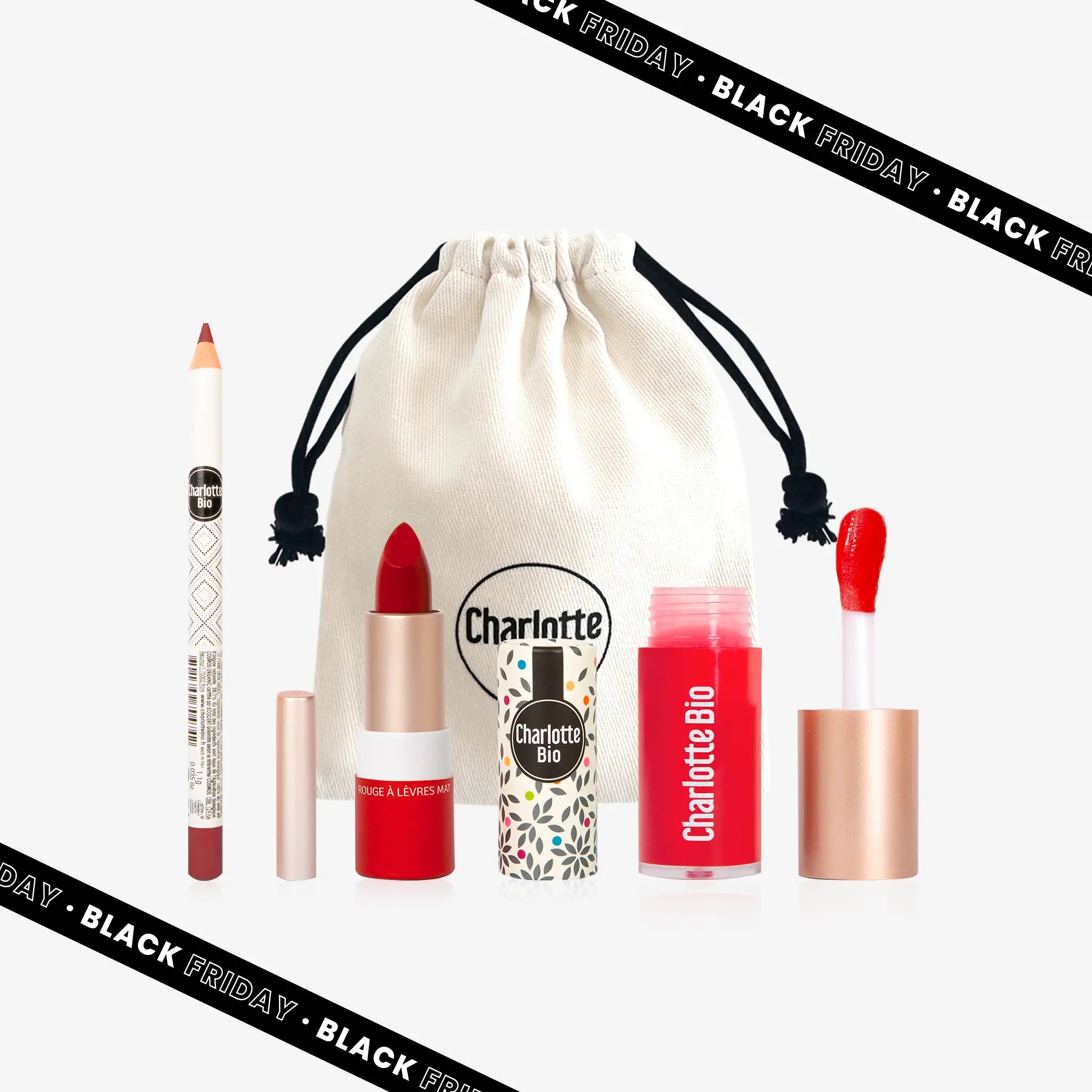 Liptrio: potlood, lippenstift en lippenbalsem